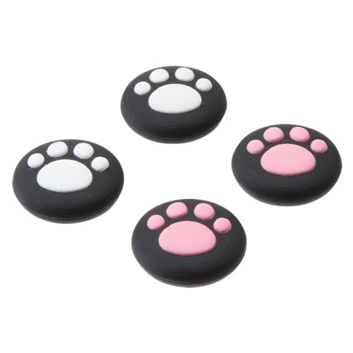 CYBER・アナログスティックカバーねこにゃん (SWITCH Joy-Con用)　CY-NSJCASCN-BK