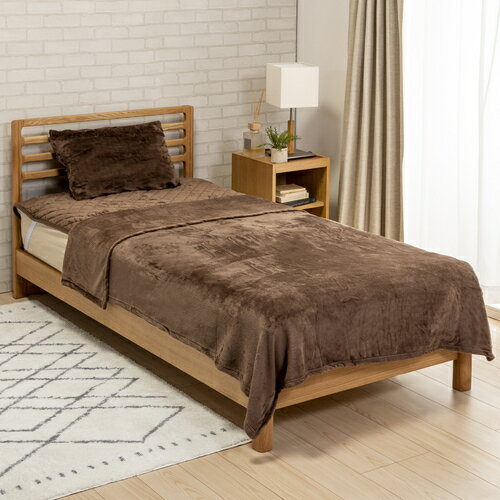 [セミダブル]ヤマダオリジナル フランネル毛布 ブラウン