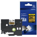 ブラザー TZE-PR851 ラベルライター ピータッチ(P-Touch)用 ラミネートテープ プレミアムゴールド 黒文字 24mm