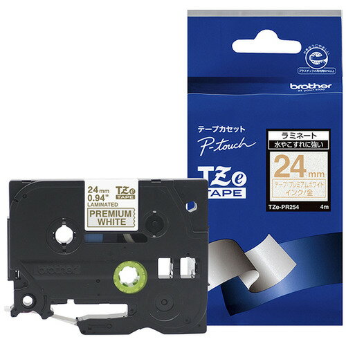 ֥饶 TZE-PR254 ٥饤 ԡå(P-Touch) ߥ͡ȥơ ץߥۥ磻 ʸ 24mm