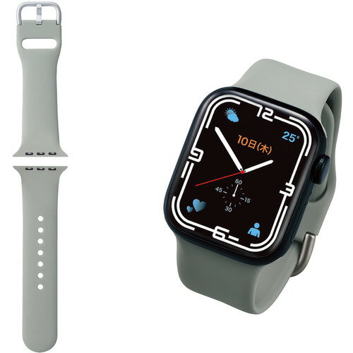 エレコム AW-41BDSCGGY Apple Watch 41 40 38mm バンド シリコン ニュアンスカラー グレー エレコム AW-41BDSCGGY Apple Watch 41 40 38mm バンド シリコン ニュアンスカラー グレー