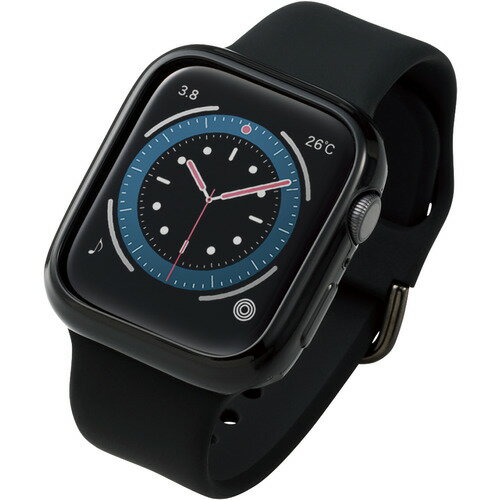 エレコム AW-20MBPUBK アップルウォッチ カバー ケース SE／Series 6／5／4 [ 44mm ] バンパー ソフト 側面保護 耐衝撃 傷防止 Apple Watch モデル番号[ A2352 A2292 等] TPU ブラック
