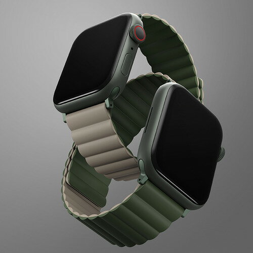 KENZAN UNIQ-45MM-REVGRNTPE Apple Watch 44／45MM用マグネットバンド REVIX PINE GREEN／TAUPE UNIQ45MMREVGRNTPE