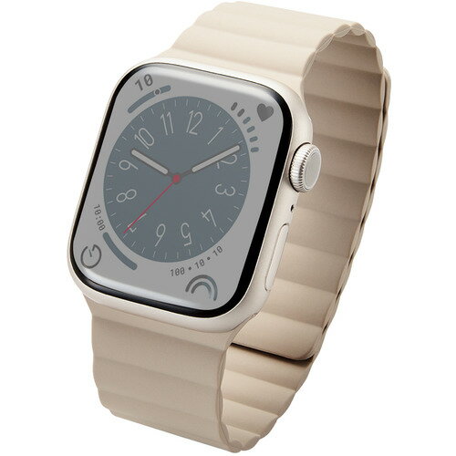 エレコム AW-41BDMAGBE Apple Watch 41/40/38mm/バンド/マグネット/シリコン/ベージュ AW41BDMAGBE