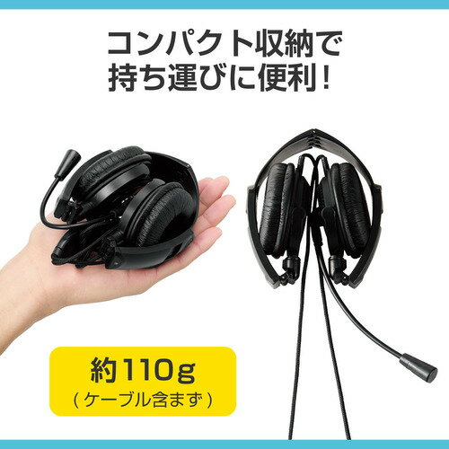 エレコム HS-HP10SCBK 指向性マイク モバイルヘッドセット 大型タイプ USB Type-C ブラック