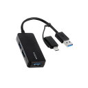 エレコム U3H-CAK3005BBK USB Type-C変換アダプター付き USB 5Gbps超コンパクトハブ バスパワー Windows Mac他対応 ブ...