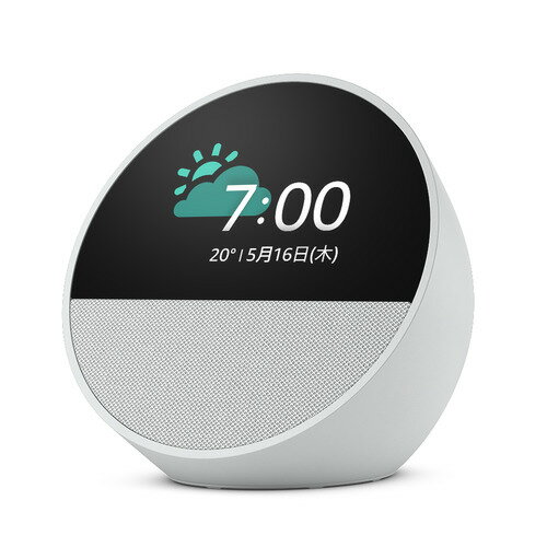 アマゾン B0C2RZWV9B Echo Spot 2.8インチディスプレイ付きスマートスピーカー グレーシャーホワイト