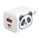 京ハヤ JKPD20GAWH 急速AC充電器 20W USB-Type-A/Type-C各1ポート PD/QC両対応 ホワイト(パンダ)