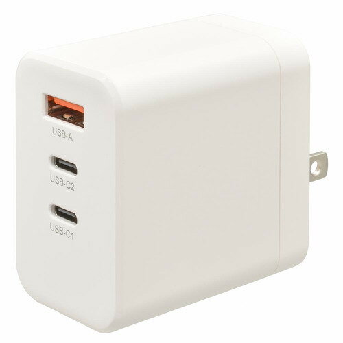 オーム電機 MAV-AP66W-W AC充電器 PD/QC対応 Type-C/Type-A ホワイト