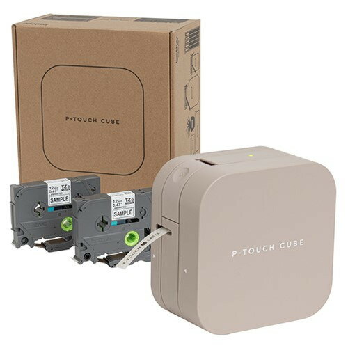 ブラザー PT-P300BTLT ラベルライター ピータッチ キューブ スマホ専用 TZeテープ ラテ
