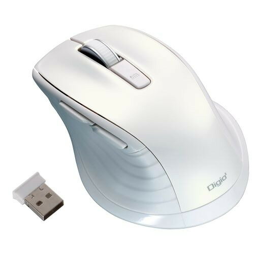 ナカバヤシ MUS-RKF226W 無線静音5ボタンBlueLEDマウス Chrome Mac Windows対応 ホワイト