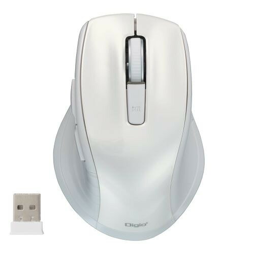 ナカバヤシ MUS-RKF226W 無線静音5ボタンBlueLEDマウス Chrome Mac Windows対応 ホワイト