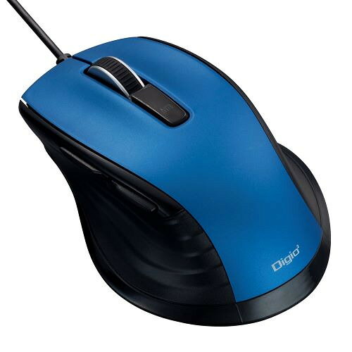 ナカバヤシ MUS-UKF227BL 有線静音5ボタンBlueLEDマウス Chrome Mac Windows対応 ブルー