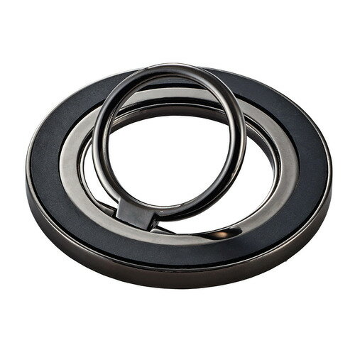 エレコム P-STRMK360BK マグネットスマホリング 360度回転 MAGKEEP ワイヤレス充電可 ブラック