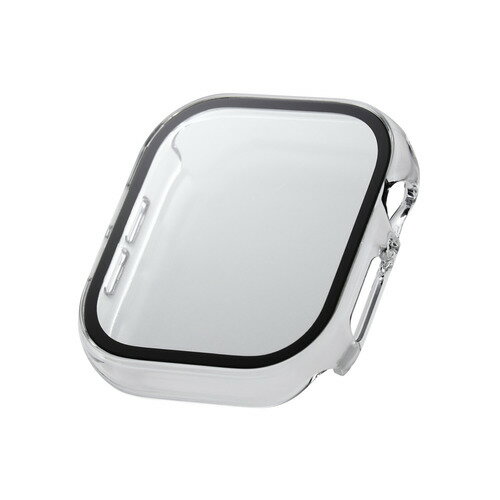 エレコム AW-24AFCGOCR Apple Watch Series 10 [46mm]用カバー 強化ガラス 指紋防止 クリア