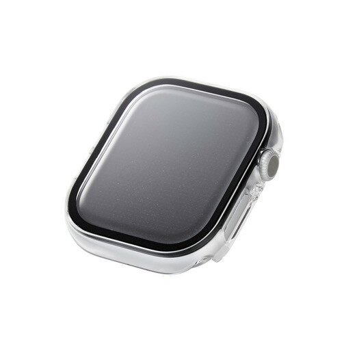 エレコム AW-24AFCGOCR Apple Watch Series 10 [46mm]用カバー 強化ガラス 指紋防止 クリア