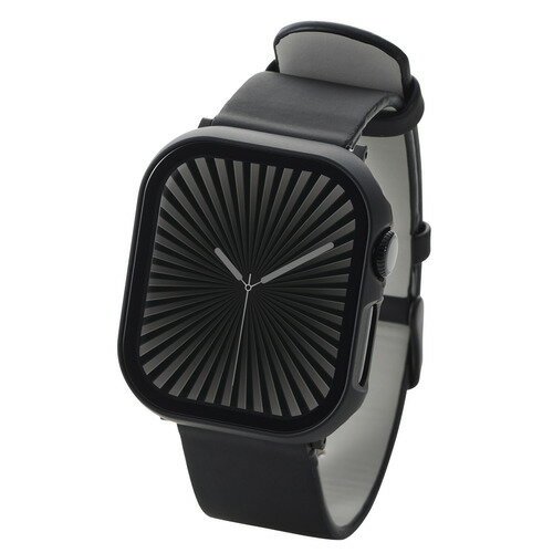 エレコム AW-24BFCGOBK Apple Watch Series 10 [42mm]用カバー 強化ガラス 指紋防止 ブラック