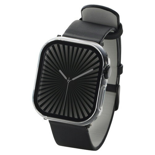 エレコム AW-24BFCGOCR Apple Watch Series 10 [42mm]用カバー 強化ガラス 指紋防止 クリア