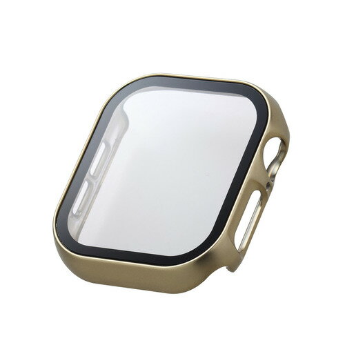 エレコム AW-24BFCGPGD Apple Watch Series 10 [42mm]用カバー 強化ガラス 指紋防止 ゴールド(2)