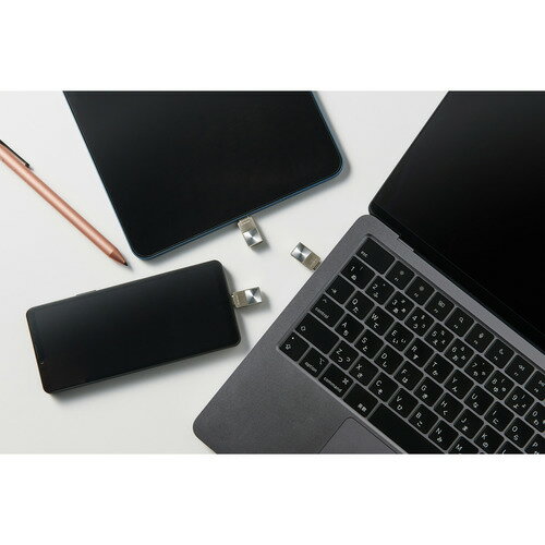 【推奨品】エレコム MF-SPU3128GSV USB Type-Cメモリ 128GB Windows Mac対応 シルバー