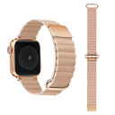 GAACAL W00186PBA APPLE WATCH 1-10/SE1-2 38/40/41/42(10のみ)MM マグネット式PUレザーバンド クリームベージュ(2)