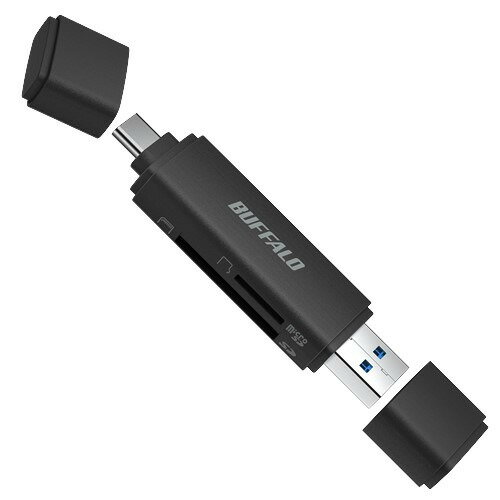 BUFFALO BSCR130U3CBK USB3.2 Type-Cカードリーダー Type-C,Type-A接続 Windows Mac タブレット スマホ対応 BUFFALO BSCR130U3CBK USB3.2 Type-Cカードリーダー Type-C,Type-A接続 Windows Mac タブレット スマホ対応
