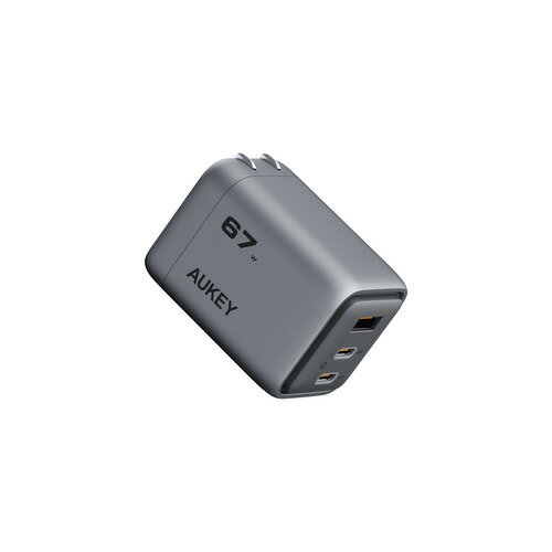 AUKEY PA-C3-GY ACŴ PD67W Comet USB-Ax1USB-Cx2ݡ ޤꤿ߼ GaN 졼