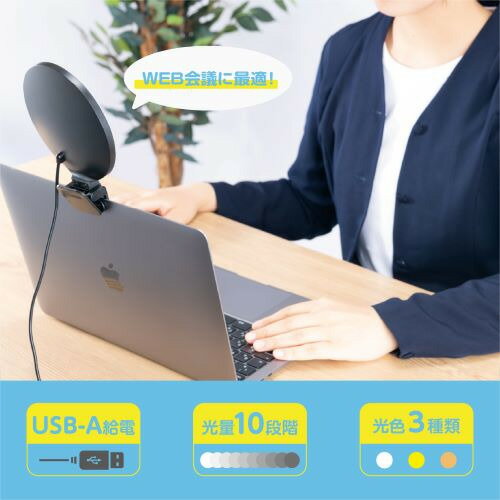 ナカバヤシ UA-LED017BK LEDモニターライト USB-A接続 ブラック