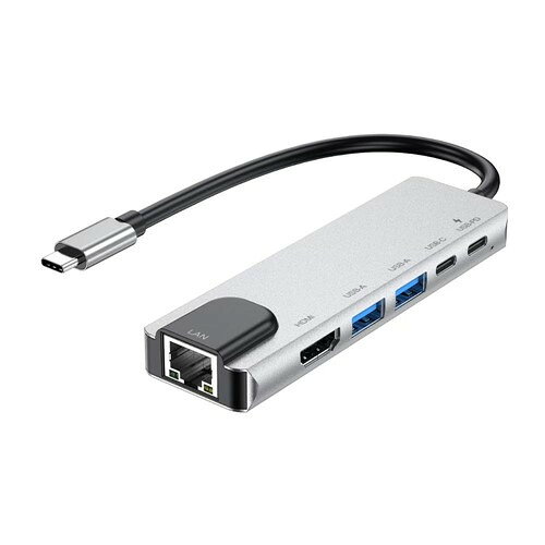 AXELTECH AXDST01SL 6in1ドッキングステーション 最大5Gbps対応 Windows Mac対応 シルバー