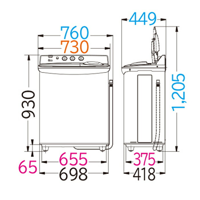 HITACHI（日立）『二槽式洗濯機青空5.5kg（PS-55AS2）』