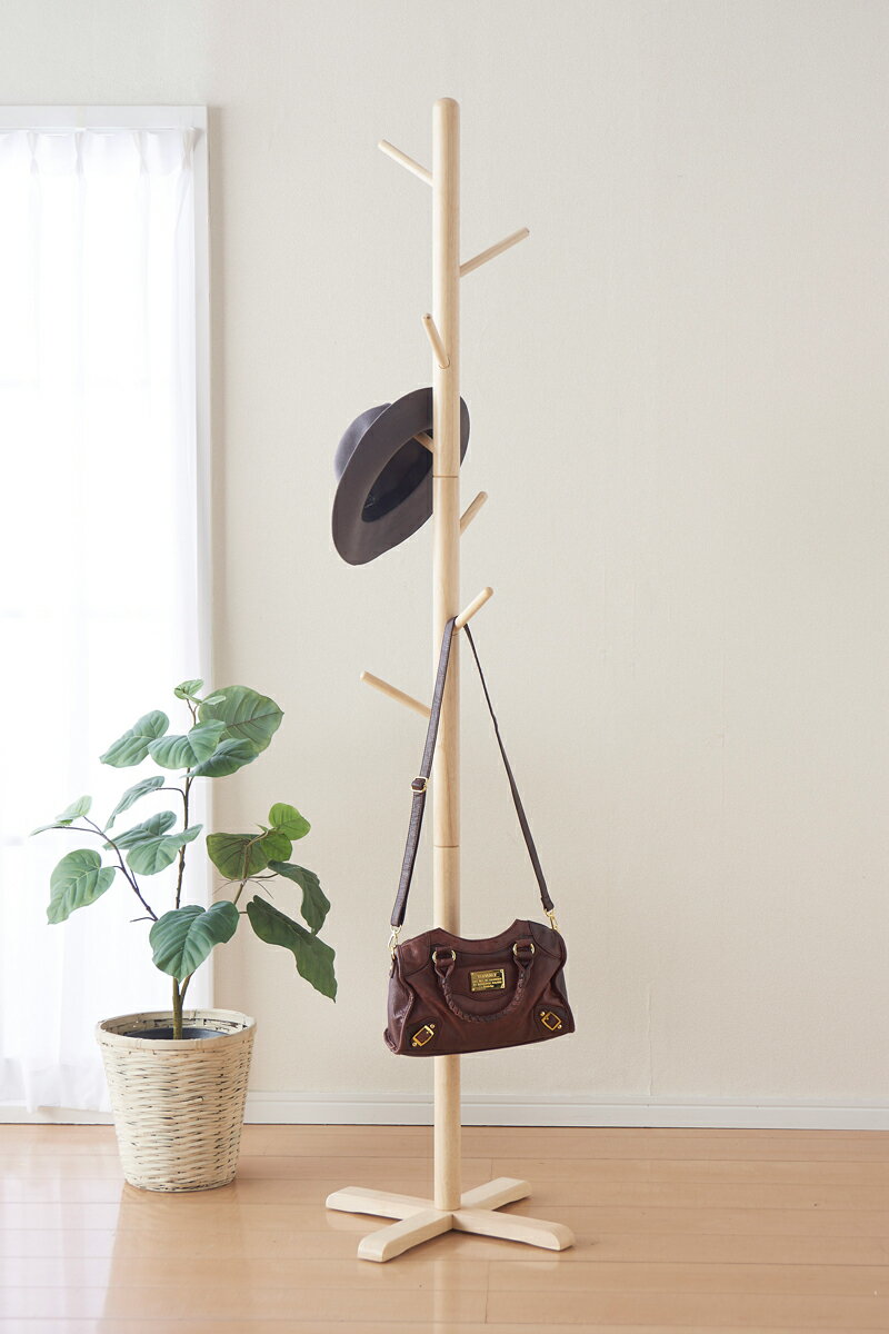 木製ポールハンガー Lサイズ高さ1m83cm ナチュラル【 単品配送のため同梱不可 】インテリア 家具