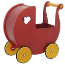 Moover Wooden Dolls Pram 手押しぐるま チェリーレッド