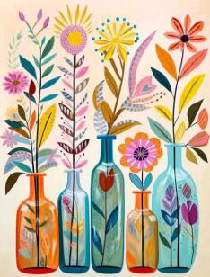 ダイヤモンドアート 　　　キュート・フラワー　　　　　　　　　モザイクアート　花　カラフル　スタ..