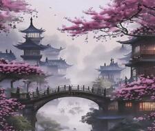 Scenery - ◆訳あり◆ ジグソーパズル 1000ピース　霧に包まれた古都　　　　　海外　和風　日本　アジア　風景　桜　　城　都　幻想的　戦国時代　インテリア　ハンドメイド　ディスプレイ　コレクション