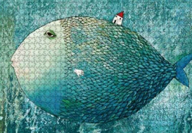 Illustration - ◆訳あり◆ ジグソーパズル 1000ピース　ふしぎなさかな　　　　　　　　海外　魚　スタイリッシュ　おしゃれ　メルヘン　ファンタジー　イラスト　アート　インテリア　ハンドメイド　ディスプレイ　コレクション