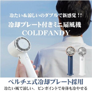 【1秒で冷たい！冷却プレート付きハンディファン】おしゃれなハンディ扇風機 COLDFANDY MR-FANRD1 瞬間冷感 卓上 ポータブル 手持ち 小型 ミニ USB 扇風機 ペルチェ式 長時間 夏 猛暑 熱中症 アウトドア かわいい 小さい 軽い 持ち運び 静音 ミニファン クーラー miraiON