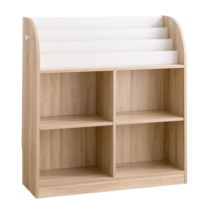 おもちゃ 収納 絵本棚 子供部屋収納 絵本収納 ナチュラル／ホワイト