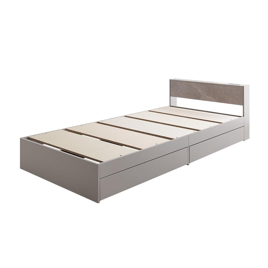 ベッド シングル 宮棚付き 収納付き すのこ ロータイプ 北欧 新生活 送料無料