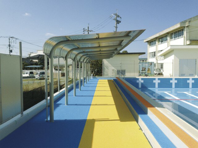 【11/20(木)20〜24時限定ポイント最大48倍！BF開催中】 三和体育 ダッグアウト W6m 埋込式 アルミ屋根仕様 腰壁付 学校 体育用品 送料無料 S-4518