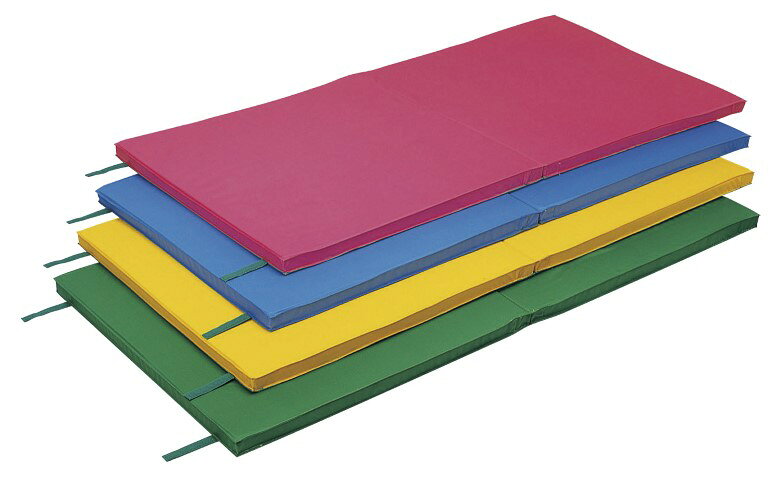 【12/25(木)20時〜24時限定 ポイント最大48倍！大感謝祭！】三和体育 軽量2つ折カラーマット すべり止付 90×180×4cm 学校 体育用品 送料無料 S-9217