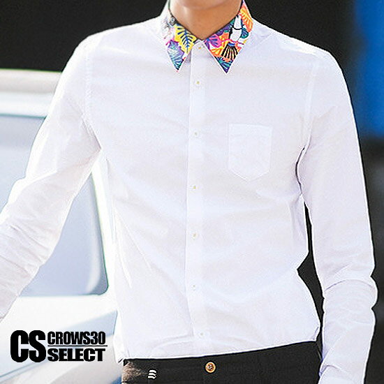 シャツメンズ長袖シャツインポートロ...