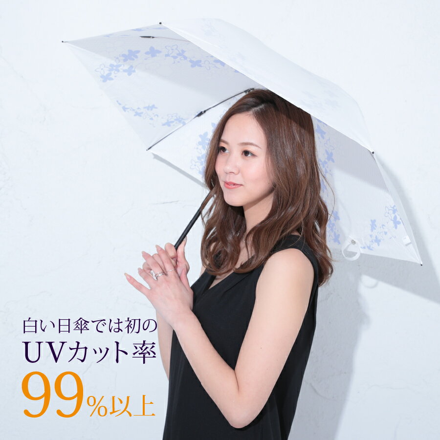 日本製 プレゼント 白い日傘 完全遮光 折りた...の紹介画像3