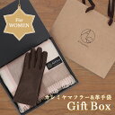 レディース カシミヤ100% マフラー + 手袋 + 無料ラッピング セット 彼女 女性 妻 20代 30代 40代 50代 防寒グッズ ギフトセット プレゼン...