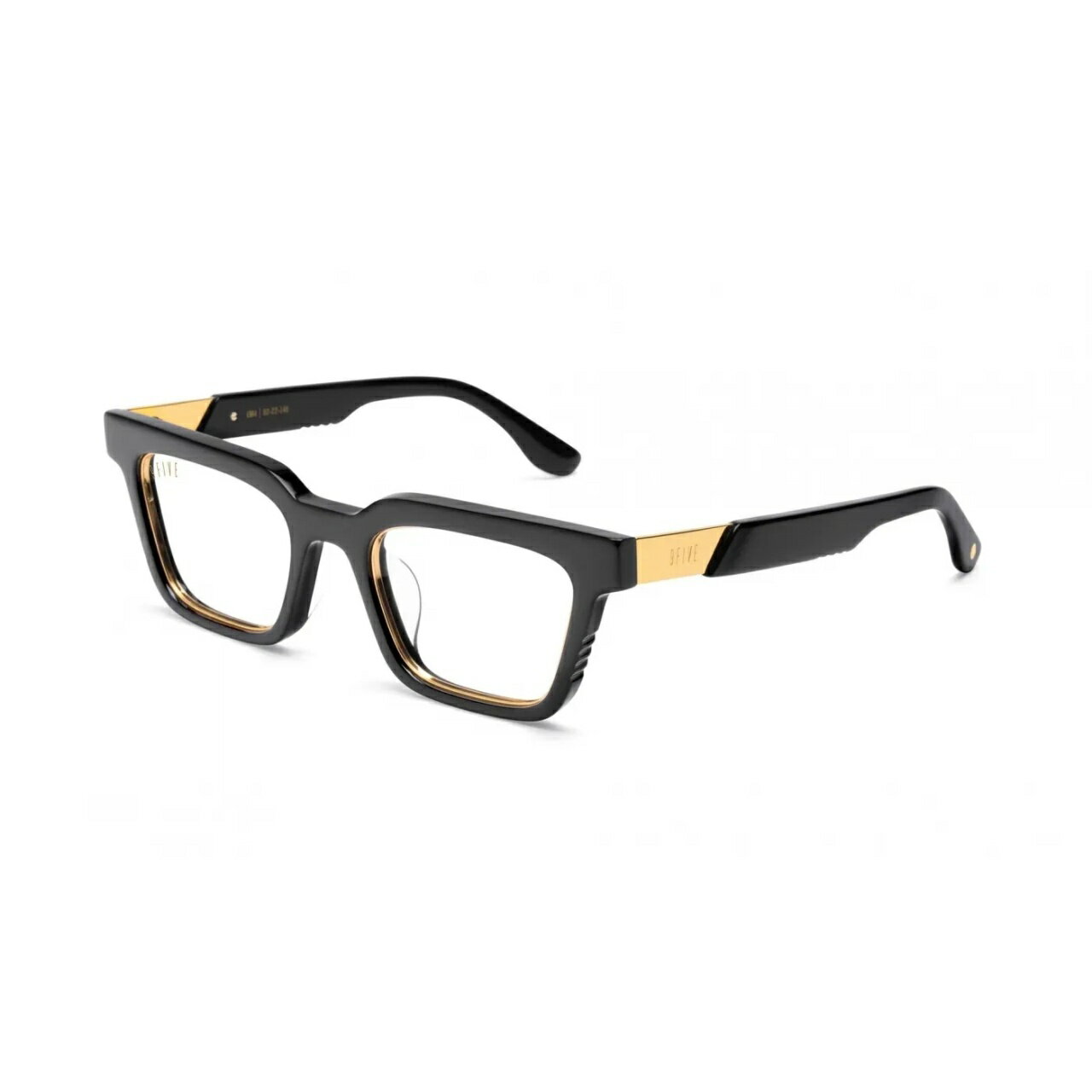9FIVE ナインファイブ EM4 Black & 24k Gold Clear Lens Glasses イーエムフォー / ブラック&24Kゴールド / クリアレンズ / アジアンフィット / ナインファイブ サングラス
