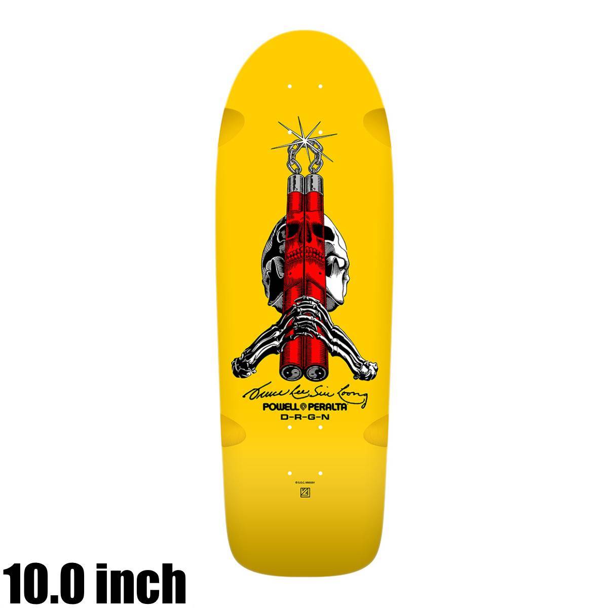 POWELL パウエル POWELL BRUCE LEE × SKULL & NUMCHUCK YELLOW 10.0 スケートボード デッキ
