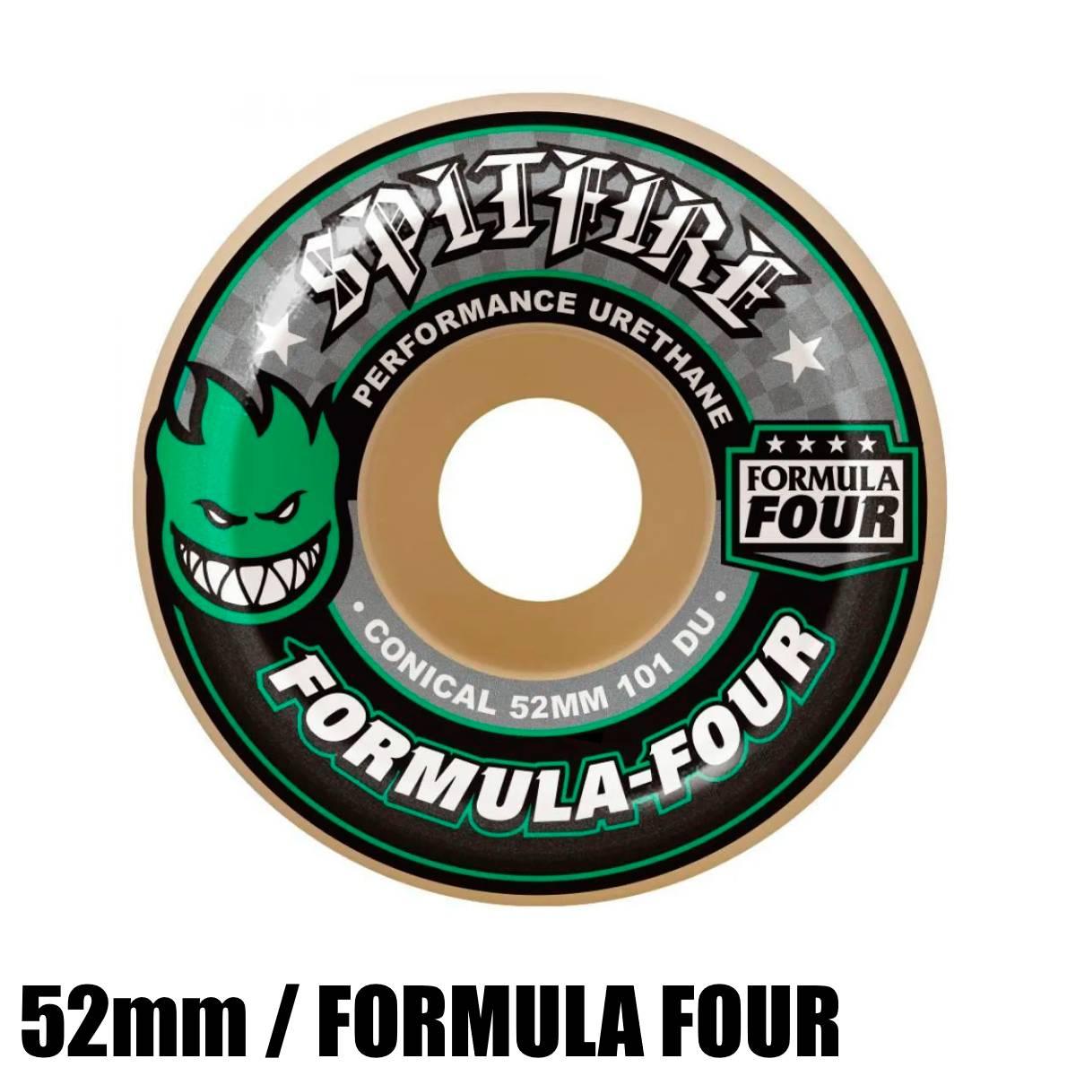 SPITFIRE スピットファイア F4 101 DURO CONICAL GREEN PRINT 52mm スケートボード ウイール
