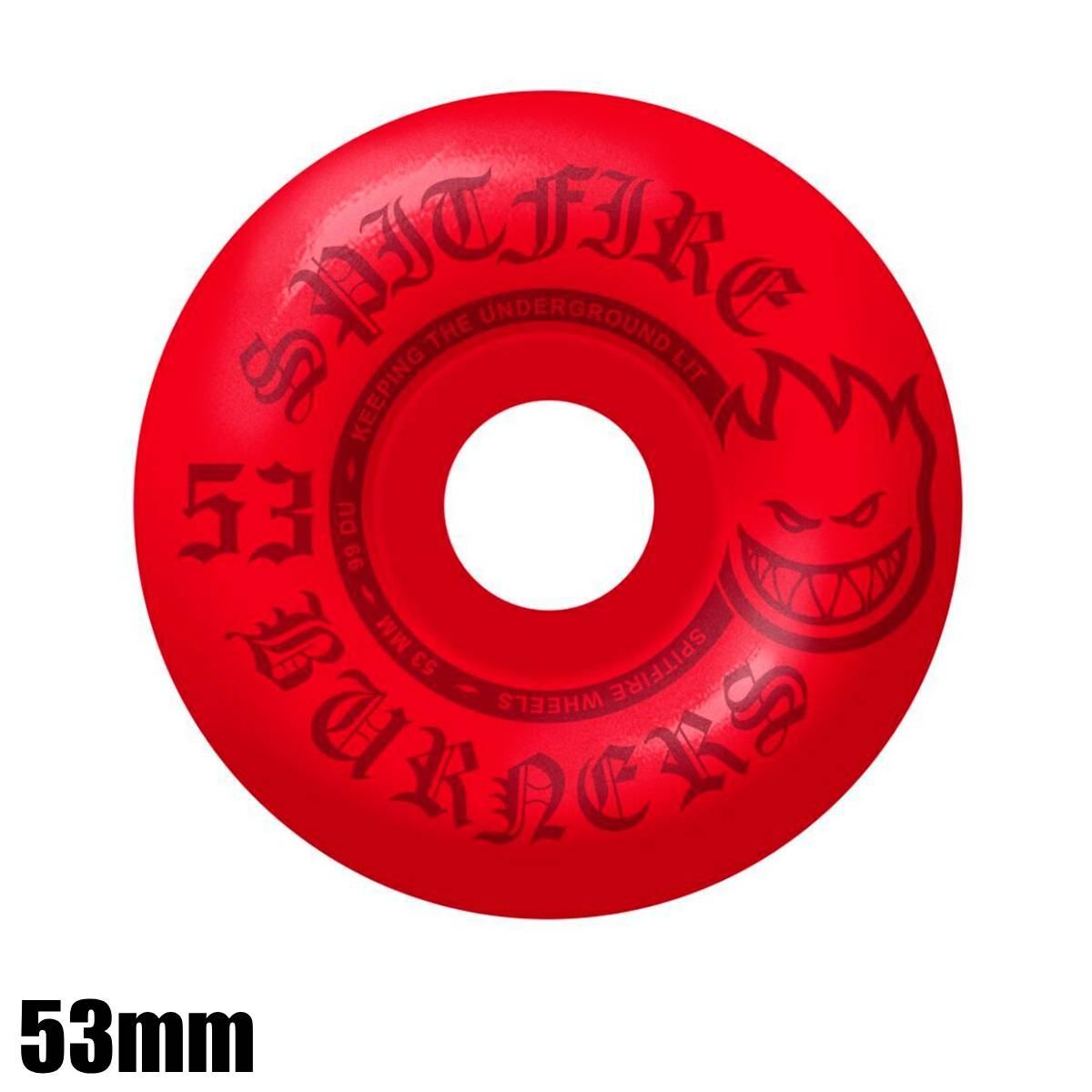 SPITFIRE スピットファイア 99 DURO BURNERS RED 53mm U2810-C01S01 スケートボード ウイール