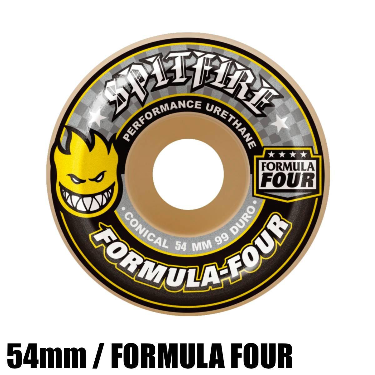 SPITFIRE スピットファイア F4 99 DURO CONICAL YELLOW PRINT 54mm U2696-C01S01 スケートボード ウイール