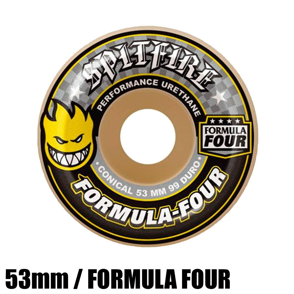 SPITFIRE スピットファイア F4 99 DURO CONICAL YELLOW PRINT 53mm U2714-C01S01 スケートボード ウイール