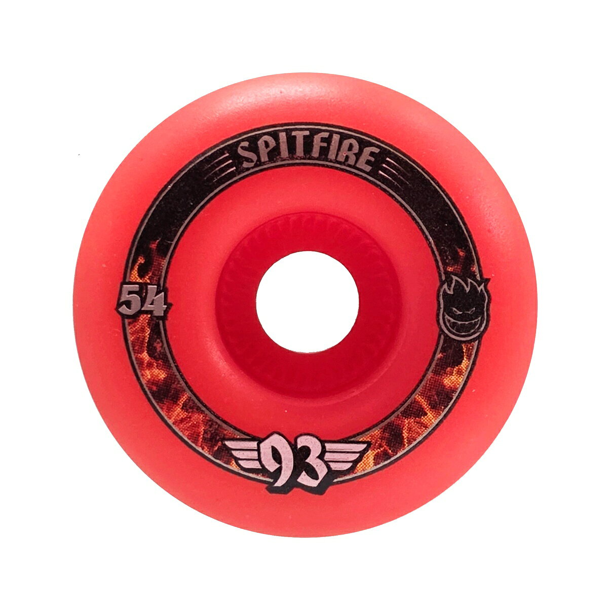[特徴] 高品質ウレタンで知られるFORMULA FOURの93DUROシリーズが登場。スピード、ほどほどのグリップ、テールを弾く感覚を損なわないなどを理由に、最近では様々なブランドで97や93といった硬さのウィールに人気が集まっています。中でもスピットファイア93シーリーズが速いとの声もあります。 [商品詳細] ・モデル：FORMULA FOUR(F4) ・シェイプ：(RADIALS)幅が広く安定感重視のシェイプ。初心者からハイスピードでパークを滑りたいスピード狂にオススメ。 ・硬さ：93DURO(スピードとグリップ力を上げたい、もっと速く走りたいスケーターにおすすめ) ・直径：54mm ・最大幅：34mm ・路面接地幅：20mm [FORMULA FOUR] F1やCLASSICシリーズとは違う新素材を採用。耐久性、スピードが向上しています。フラットスポット(パンク)もしにくく長寿命です。 [シェイプの違い] ・CLASSIC：SPITFIRE定番の形状、カーブトリックや回し技、ストリートスケートにオススメ。 ・CLASSIC FULL：CLASSICを少しワイド化したもの。カーブトリックや回し技、ストリートスケートにオススメ。 ・CONICAL：接地面が広く、四角い形状。スピードと安定性に優れています。パークやランプにオススメ。 ・CONICAL FULL：CONICALを少しワイド化したもの、パークやランプ、スピードと安定性を求めるスケーターにオススメ。 ・RADIAL：高速走行性能とそのコントロール性をさらに高めたラウンドエッジ。スライド時やドライブ時の反応がさらにUPしました。 ・スケートボード スケボー ウィール SPITFIRE スピットファイア1986年設立。サンフランシスコのDELUXE DISTRIBUTION社のウィールブランドです。ウィールの代名詞的なブランドです。火の玉ロゴ、BIG HEARDは誰もが知るトレードマークです。世界中のトップスケーターやメダリストの足元を支えています。 品質保証当店の商品は国内メーカー、正規代理店から仕入れています。保証書がある商品についてはメーカー規定に基づく対応をいたします。